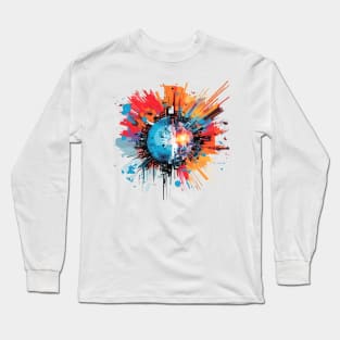 World City Circle Of Life Optimistic Fun Abstract Long Sleeve T-Shirt